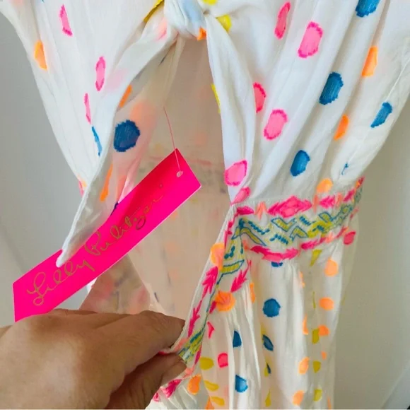 Lilly Pulitzer Charleen maxi dress size 6 multi tropical dot new with tag